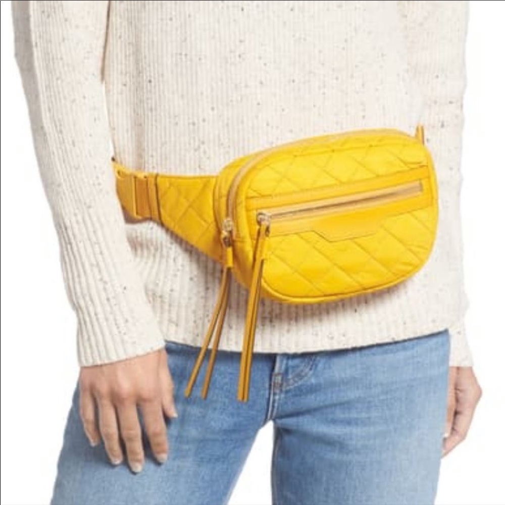 TORY BURCH quilted yellow bag